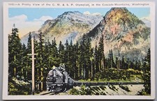 CM&SP Chicago Milwaukee St Paul Olympian Electric Train Cascade Mountains Washin