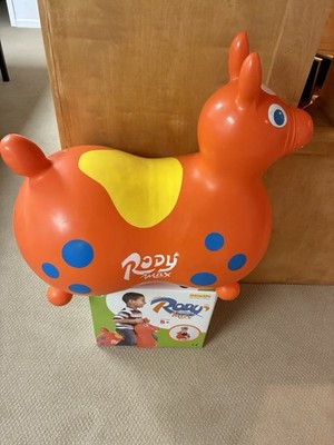 Rody MAX Inflatable Bounce Horse (2 Yr & up) Max Weight 200 lbs - Orange