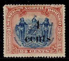 NORTH BORNEO EDVII SG151, 4c on 24c blue & lake, M MINT. Cat &pound;48.