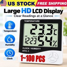 THERMOMETER INDOOR Digital LCD Hygrometer Temperature Humidity Meter Alarm Clock