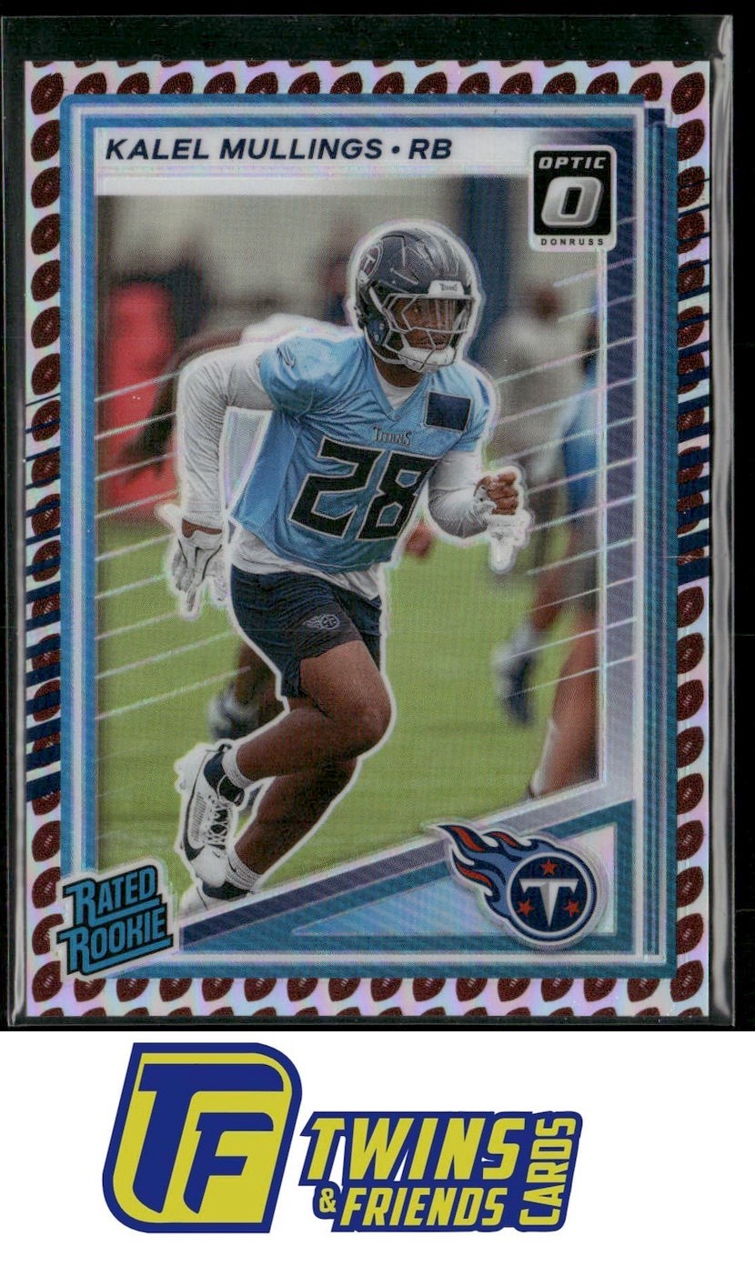 2025 Donruss #378 Kalel Mullings Optic Rated Rookies Preview Football Emoji
