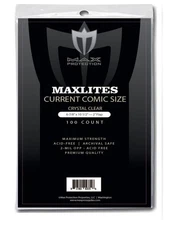 100 MaxLites 2 Current / Modern Size Super Clear Comic Bags