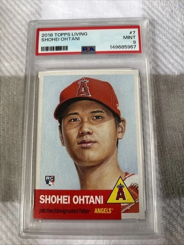 SHOHEI OHTANI PSA 9 2018 TOPPS LIVING #7 ROOKIE RC ANGELS Dodgers