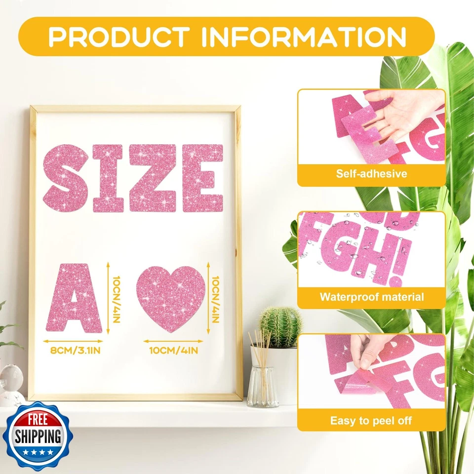 216 Pcs Bulletin Board Letters 24 Sheets Large Letter Stickers Glitter 4 Inch - Image 2 of 4