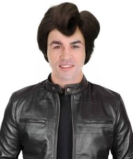 Retro Rock  n Roll Brown Greaser Wig, Vintage 50s Wig Style for Parties  Theater