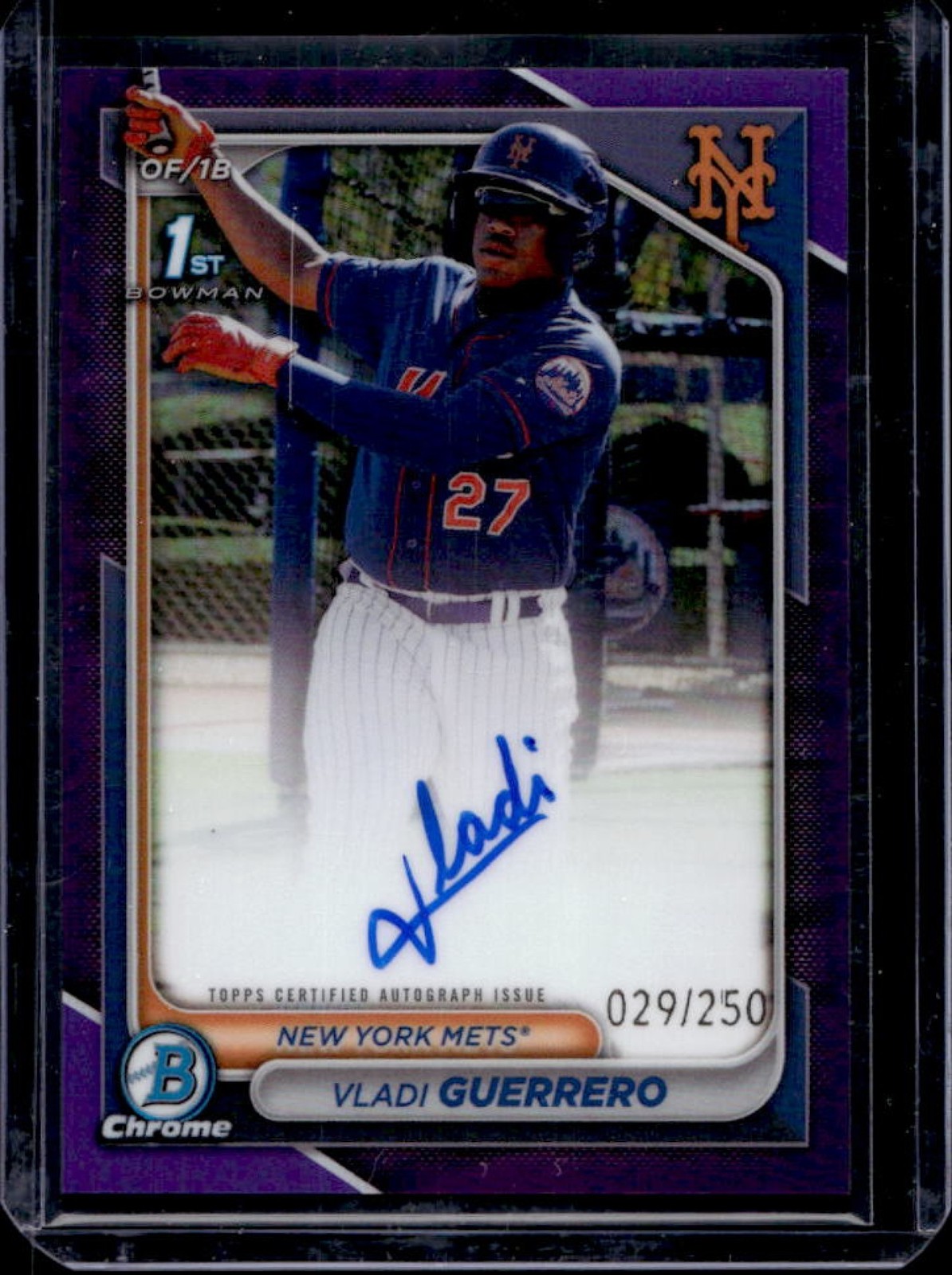 2024 Bowman Chrome Vladi Guerrero Auto Purple Refractor 1st #29/250