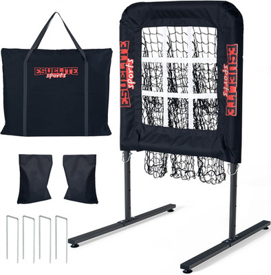 9 Hole Pitching Net with Strike Zone, Baseball Softball Pitching Target   Adjust