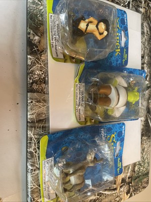 3 Shrek Figurines, Shrek & Puss N Boots  & Donkey By Dreamworks 2006 Bad Package