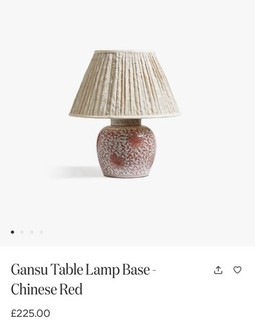 Oka Gansu Tischlampenfuß rot Wert 225£ Top Zustand