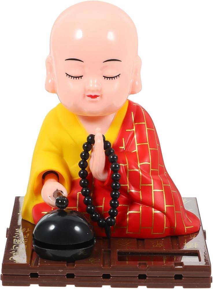 Little Buddha Monk Figurine Solar Funny Shaking Head Toys