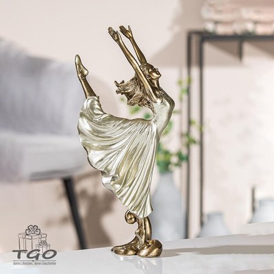 Gilde Figur Ballerina Dancer aus  Kunstharz, champagnerfarben 31,5cm-52630