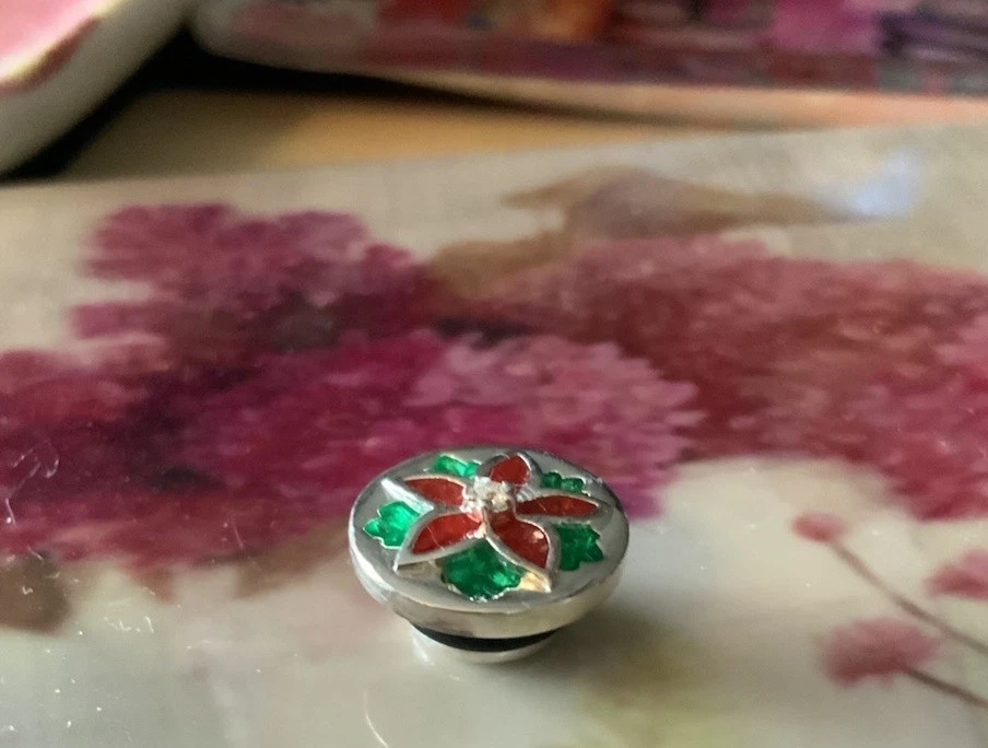 Hermoso anillo camaleón joya pop Navidad flor de pascua circonita esterlina no incluido Foto 4 de 4