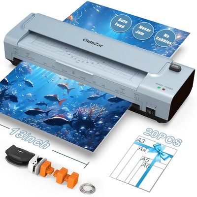 OidoZac 13 Inch Laminator Machine with 20 Laminating Sheets, 11x17 Hot & Cold...