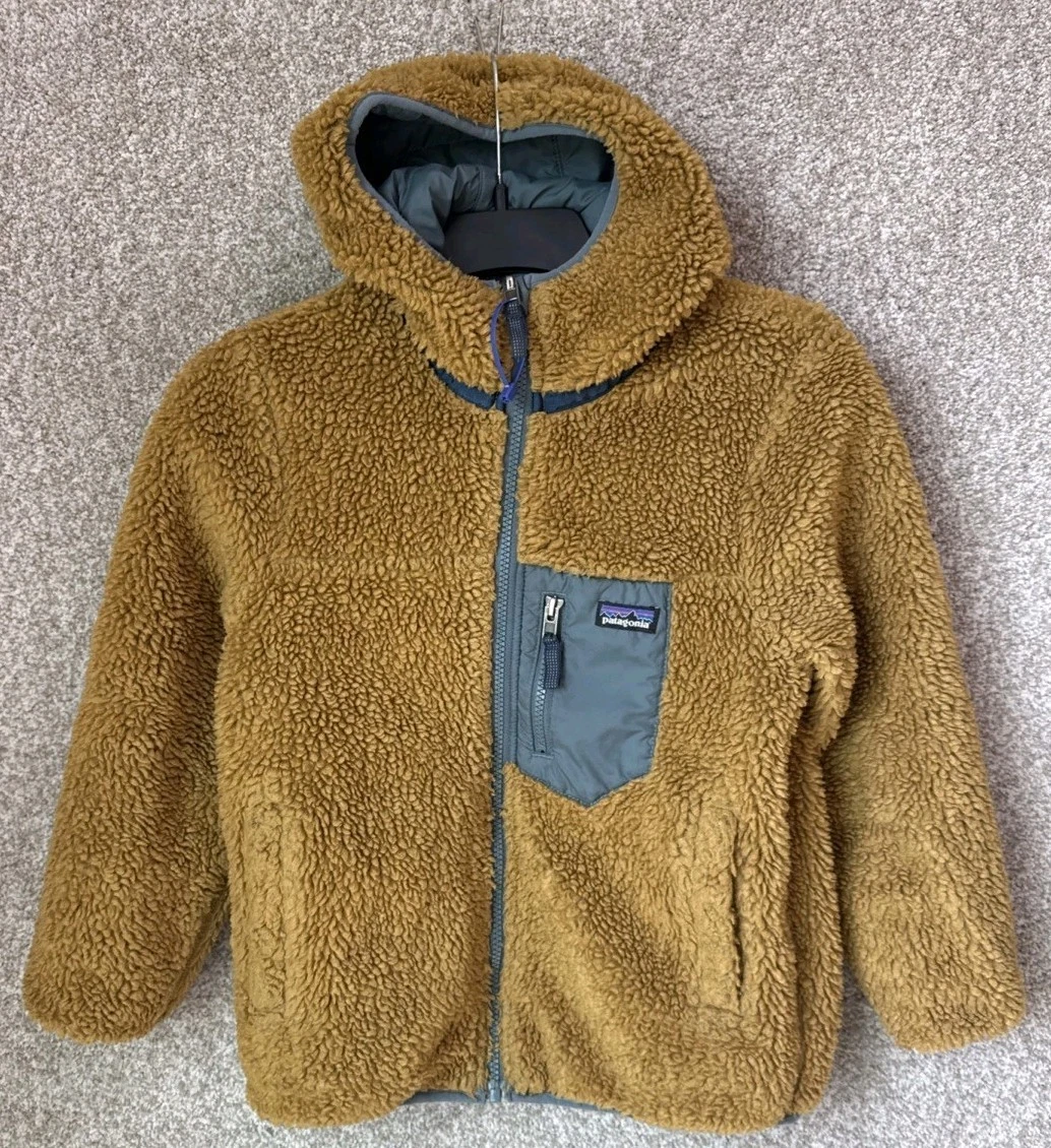 Patagonia Kids Small 7-8 Reversible Ready Freedy Fleece Hooded Coat Jacket 68095