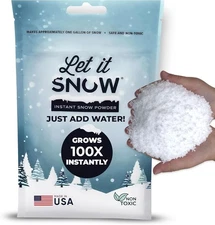 Let it Snow Instant Snow Powder for Slime and Fake Snow Decorations! Made in USA