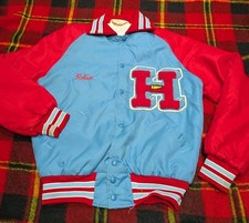 Vintage 80s Cheerleader Nylon Varsity Jacket Delong Sz S
