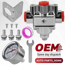 12-804 Low Fuel Pressure Adjustable Regulator & Gauge Kit Fits Holley Carburetor
