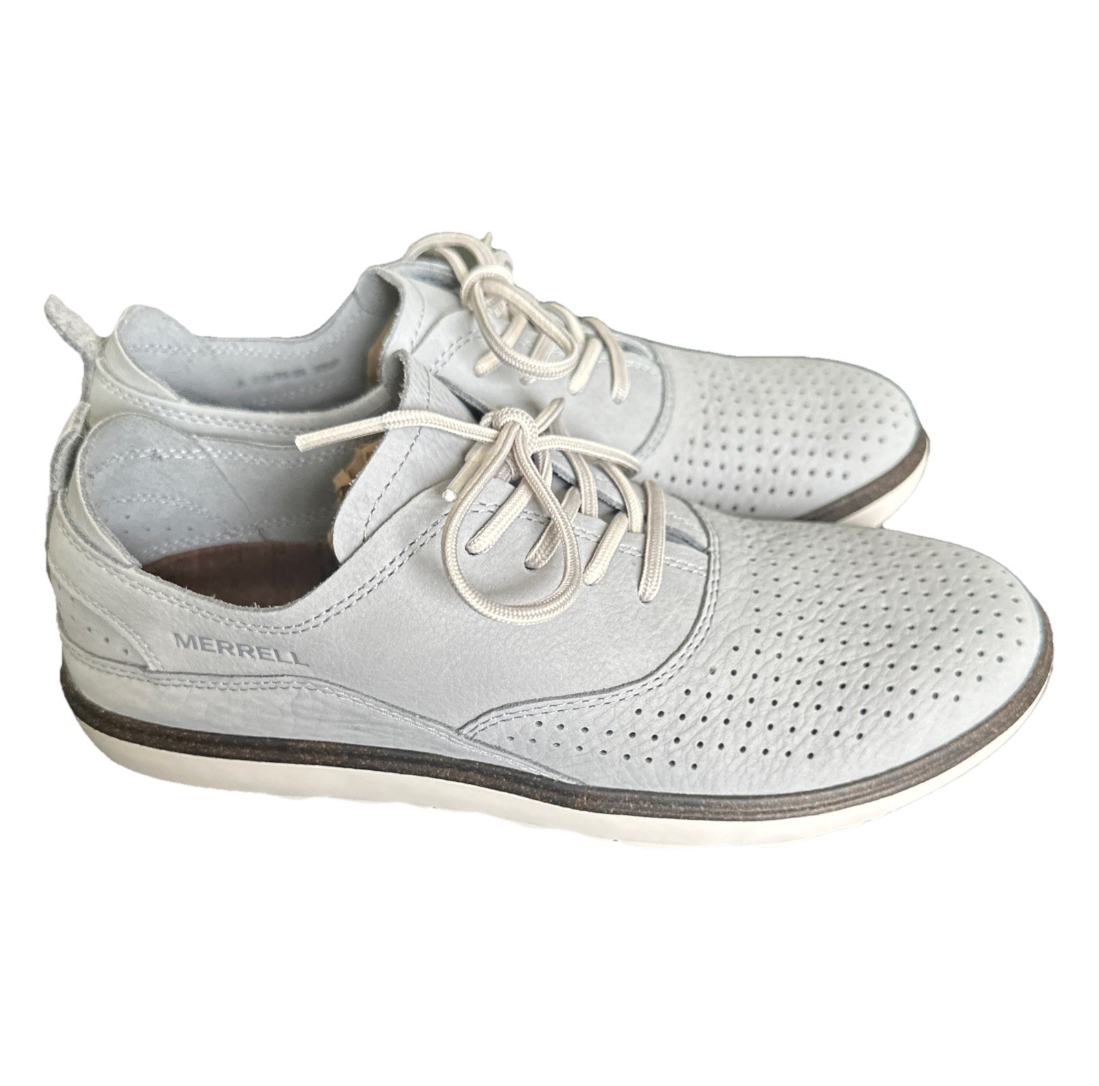 Scarpe Merrell Around Town stringate ad aria grigio pelle nabuk da donna US 8