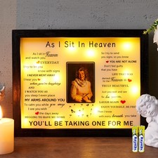 Sympathy Gift 8" x 10" LED Memorial Shadow Box Keepsake Picture Frame Memoria...