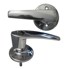 Par de palancas de puerta ficticia Kwikset Delta cromo brillante Kwikset US2D 490 puerta con llave L