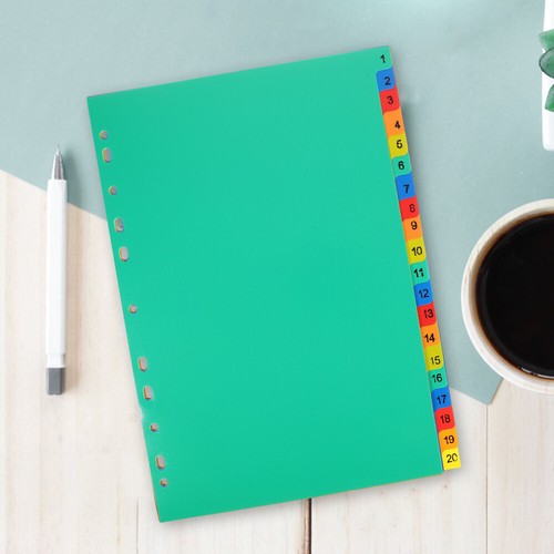 20 Pcs File-separated Inner Pages Office Binder Divider Dividers Markers Tabs