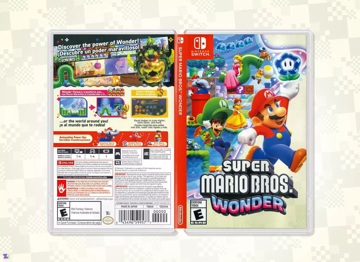 Super Mario Bros. Wonder COVER ART: Insert / Case for Nintendo Switch