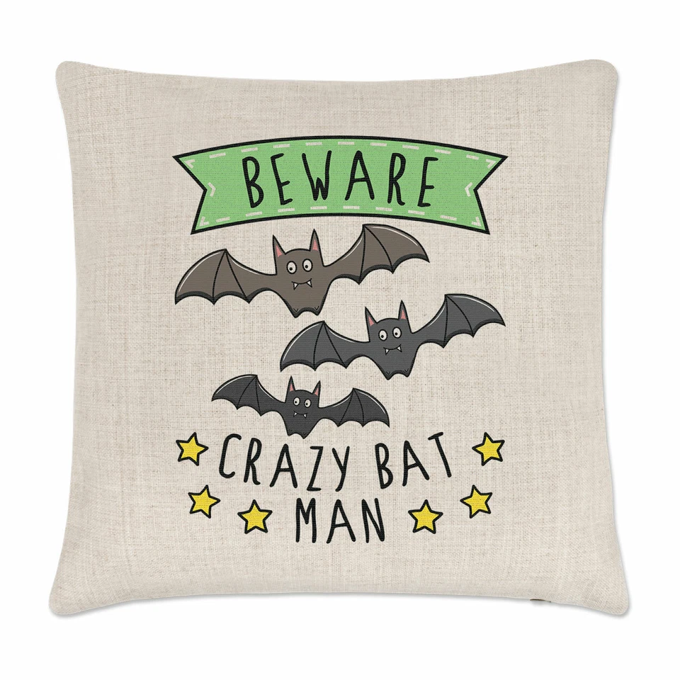 Attention Fou Batman Coussin Housse Oreiller Halloween Papa Pères Jour Boyfriend - Photo 1/1