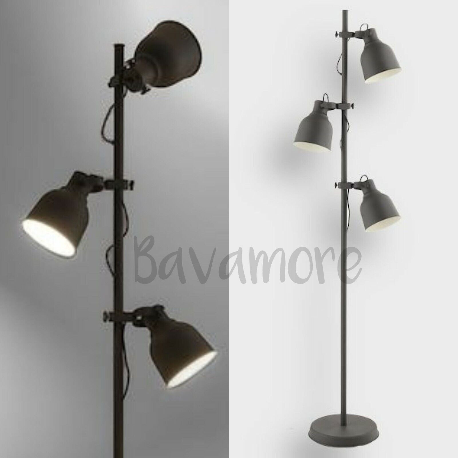 IKEA HEKTAR 8.6W Floor Lamp W/ 3 Spotlights - Dark Gray for sale online |  eBay