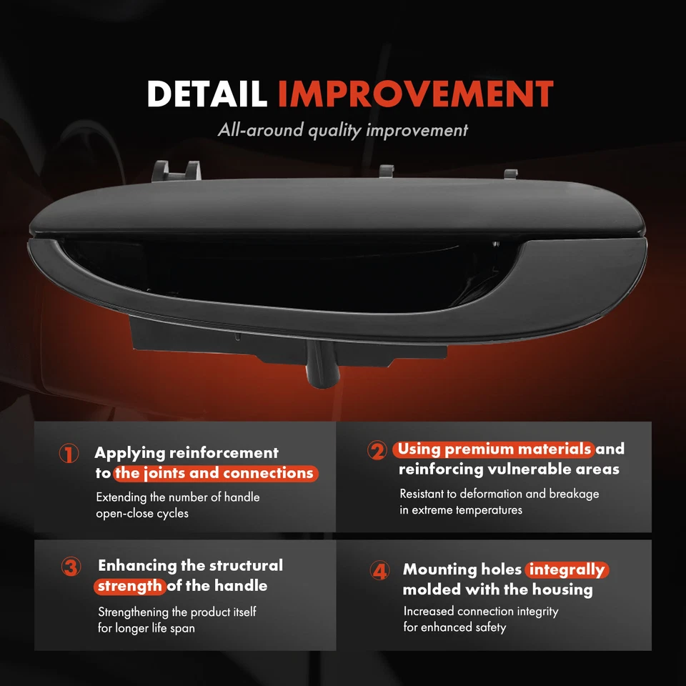 Manija de puerta exterior negra para Chrysler Concorde Dodge Intrepid Eagle trasera izquierda Foto 3 de 4