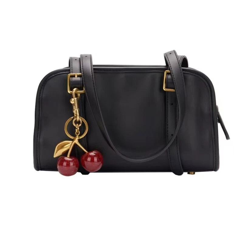 Cherry Bag Charm KeyChain Glitter resin and metal Brass Red Apple - Image 3 of 4