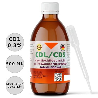 Produktbild von CDL 0,3% Lösung 1000ml – Chlordioxid Zur Trinkwasseraufbereitung, Fertig Aktiviert