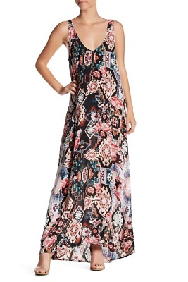 SHOW Me Your MUMU Girl Tribe Tribal Floral Print Kiersten Slip Maxi Dress XS 0/2