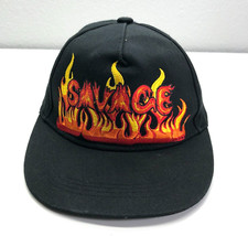 BlackJack Savage Flames Baseball Cap Black Kids Boys OSFM Snapback