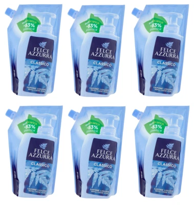 6x Felce Azzurra Ecoricarica Classico Sapone Liquido Flüssigseife Seife 500ml