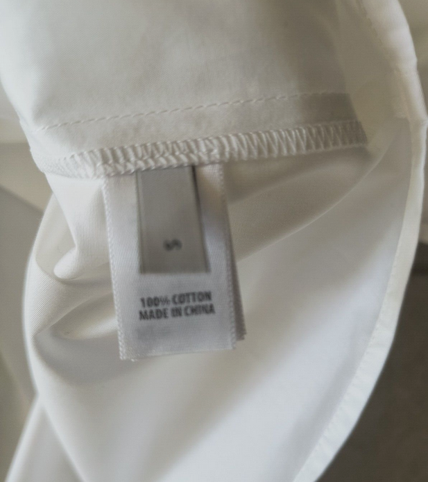 FILA CAMICIA donna St. John cotone bianco piccola vestibilità ampia nuova con etichetta "The Row"