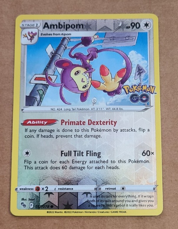 ambipom pokemon go card Ambipom - 079/094 - ME02: Phantasmal Flames