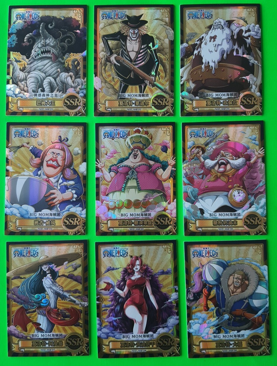 One Piece Anime Collectable Trading Card SSR BIG MOM Crew 18 Cards Set Gold