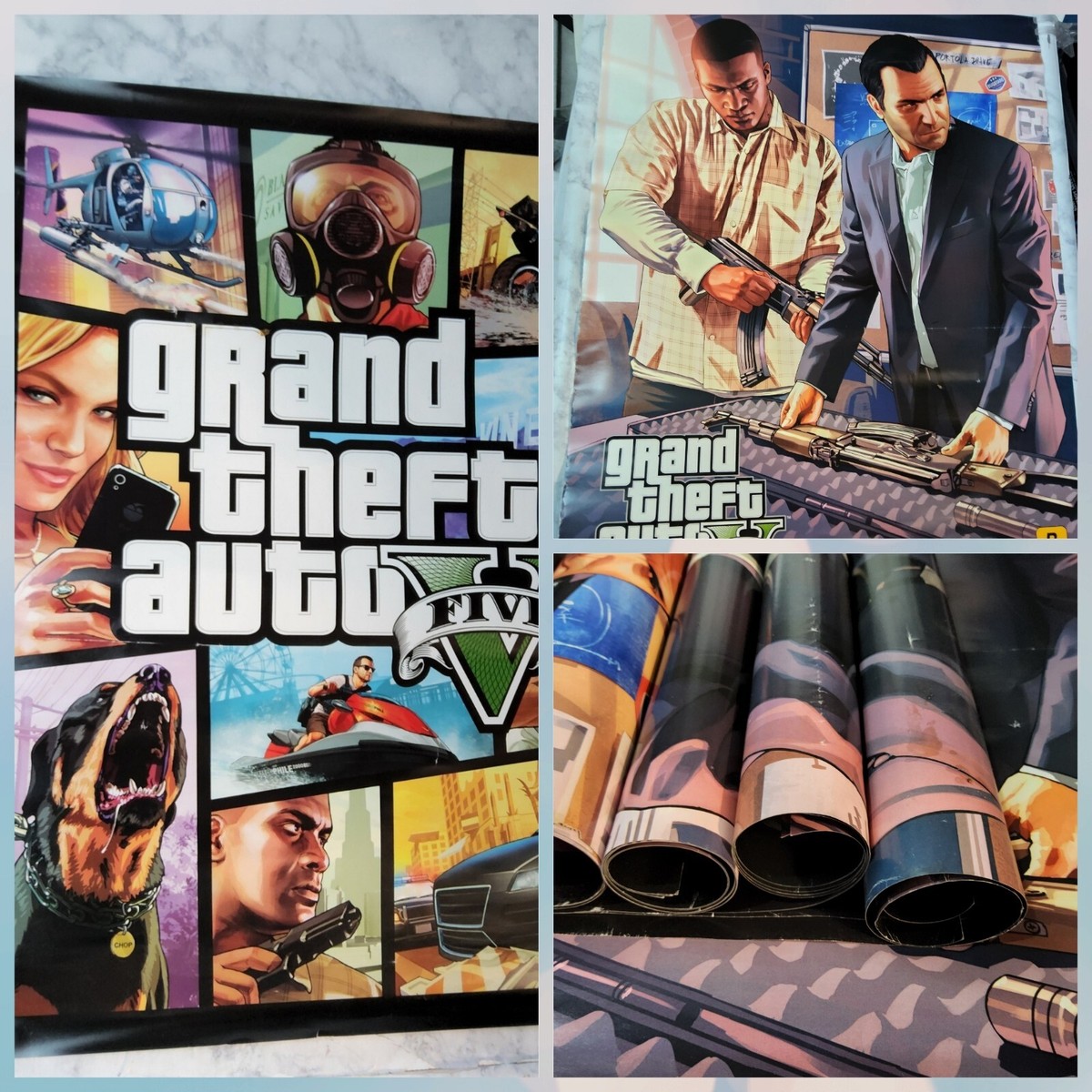 希少　グランド セフト オート　Grand Theft Auto　販促ポスター 8pc Grand Theft Auto 5 GTA V Official Promotional Poster Lot