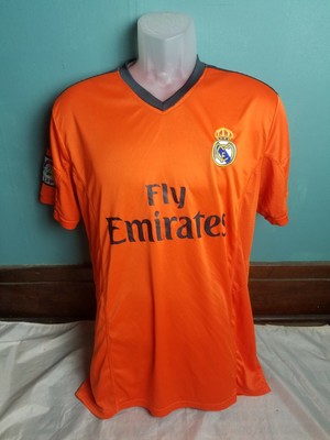 Real Madrid 2013/14 Orange Futbol Soccer Jersey Men's ...