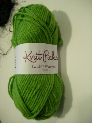 KNIT PICKS 100% MERINO WOOL BRIGHT GREEN WEAVING KNITTING DESIGNER YARN 50G *