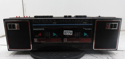 Magnavox Double Cassette Deck 347H Radio Boombox - Buttons Broken