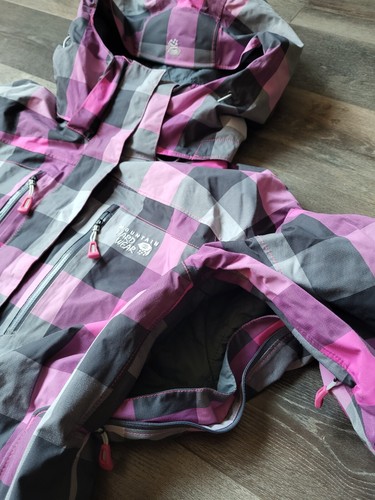 MOUNTAIN HARDWEAR Womens Pink Plaid Dry Recco Snow Chuter Ski Jacket Sz M - Picture 5 of 11