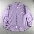 Peter Millar Shirt Mens XL Purple Houndstooth Button Up Long Sleeves Nanoluxe