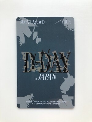 BTS】Suga Agust D D-DAY TOUR D-DAY in Japan FC JPFC Limited BTS】Suga Agust D D-DAY TOUR D-DAY in Japan FC JPFC Limited