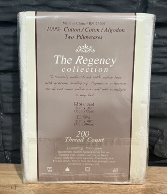 The Regency Collection 200 Thread Counts - 2 Standard Pillow Cases