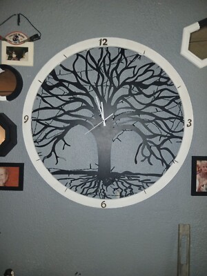 homemade tree of life clock 32'' round with lights