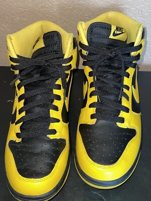 Nike Dunk High Black Varsity Maize Us 8.5 Yellow Black