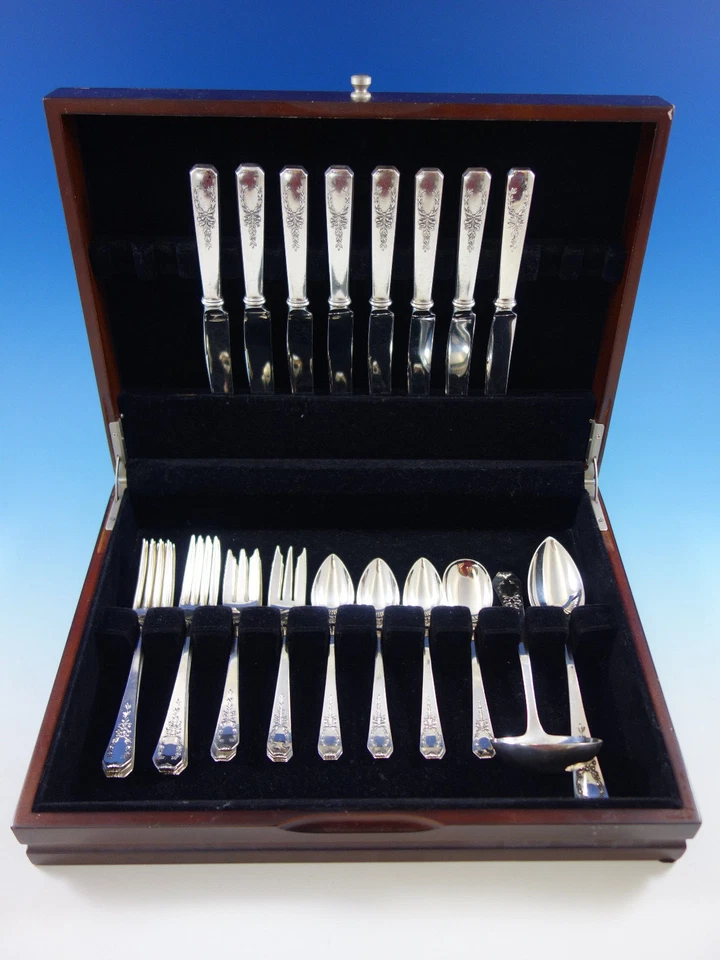 Juego de cubiertos de plata esterlina Madam Jumel by Whiting 8 servicio 35 piezas sin monograma Foto 2 de 4