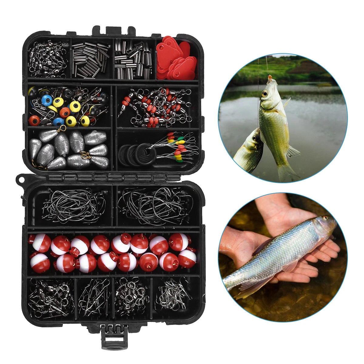 128pcs Fishing Accessories Kit Fishing Lures Set with Tackle Box