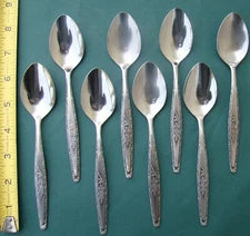 STYLECRAFT Stainless SFY2 T&N 8 Teaspoons Japan Rose Burnished Flatware 6 7/16"